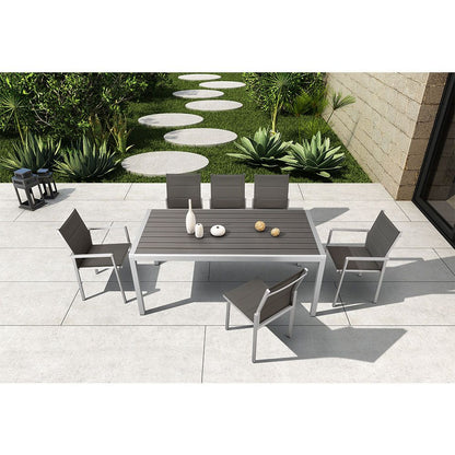 Ensemble table à manger de jardin POLLY, comprenant 6 chaises au choix - une élégance luxueuse pour votre espace extérieur