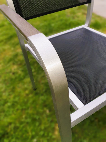 Gartenstuhl Textilen - Komfortabler Gartenstuhl mit Aluminiumgestell