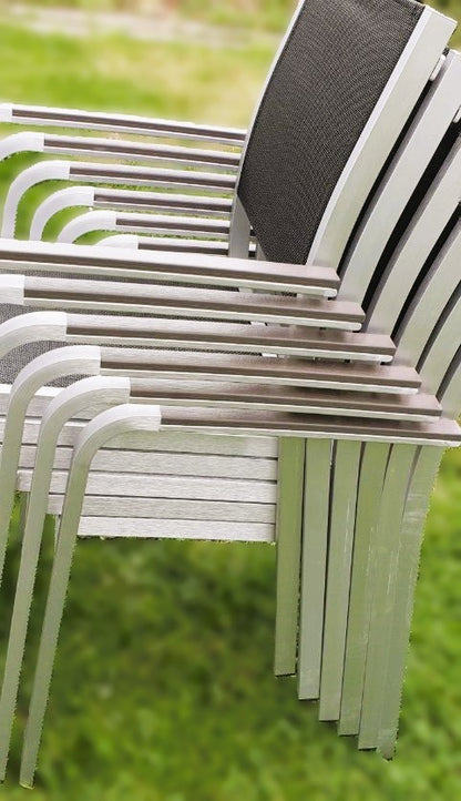 Gartenstuhl Textilen - Komfortabler Gartenstuhl mit Aluminiumgestell