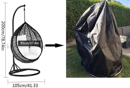 Rattan Hängesessel in Tropfenform - crème