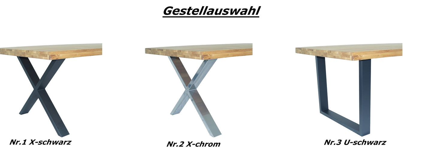 Baumkantentisch Eiche, Massiv 300 cm x 100 cm