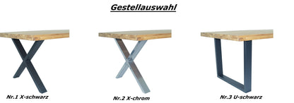 Baumkantentisch Eiche, Massiv 260 cm x 100 cm