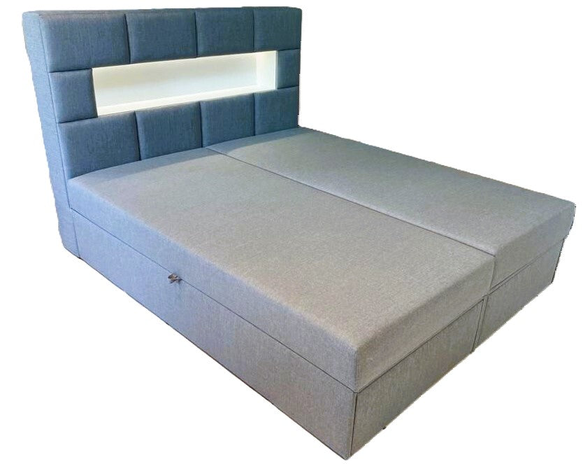 Boxspringbett mit Ablage und LED-Licht