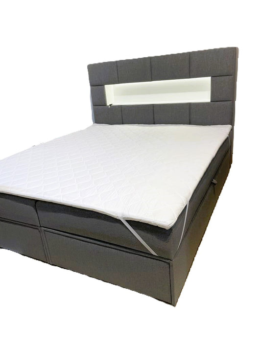 Boxspringbett mit Ablage und LED-Licht