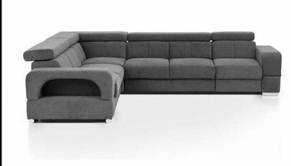 Ecksofa FEWA - Vielseitiges Sofa mit beidseitig montierbarem Schenkel und integriertem Bettkasten