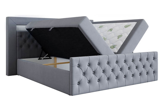 Boxspringbett ROYAL - Mit Stauraum, LED-Licht und samtigem Komfort, 140 x 200 cm