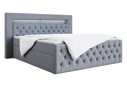 ROYAL box spring bed - with storage space, LED light and velvety comfort, 90 x 200 cm