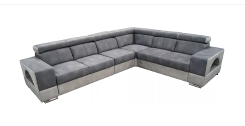 Ecksofa FEWA Microfaser - Vielseitiges Sofa mit beidseitig montierbarem Schenkel und integriertem Bettkasten