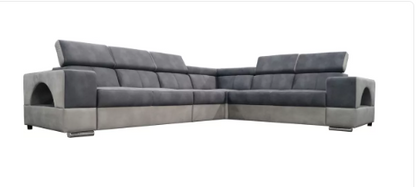 Ecksofa FEWA Microfaser - Vielseitiges Sofa mit beidseitig montierbarem Schenkel und integriertem Bettkasten