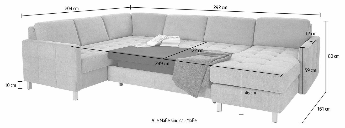 Wohnlandschaft "PABLO" von SIT&MORE mit Bettfunktion