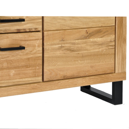 TINA chest of drawers - Made of solid oak with industrial accents