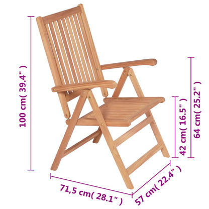 Verstellbare Gartenstühle 2 Stk. Massivholz Teak