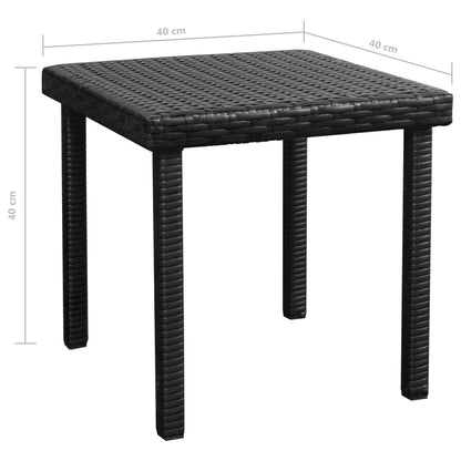 Sonnenliegen 2 Stk. mit Tisch Poly Rattan Schwarz