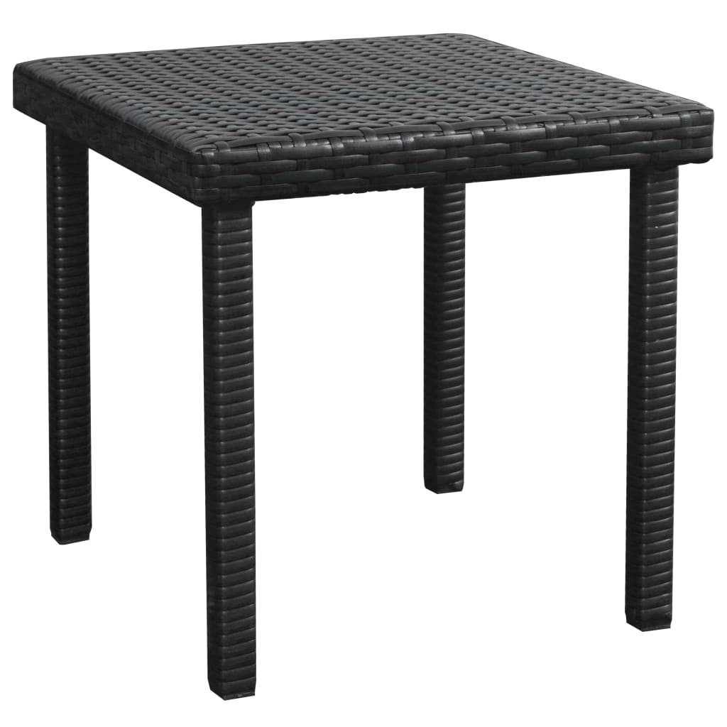 Sonnenliegen 2 Stk. mit Tisch Poly Rattan Schwarz