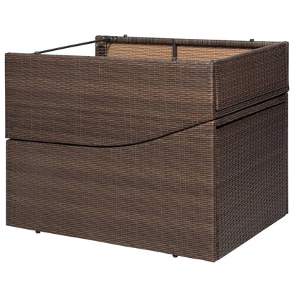 Sonnenliege mit Polsterauflage Poly Rattan Braun