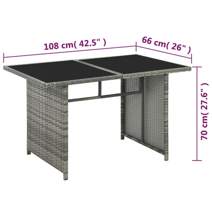 10-tlg. Garten-Lounge-Set mit Auflagen Poly Rattan Grau