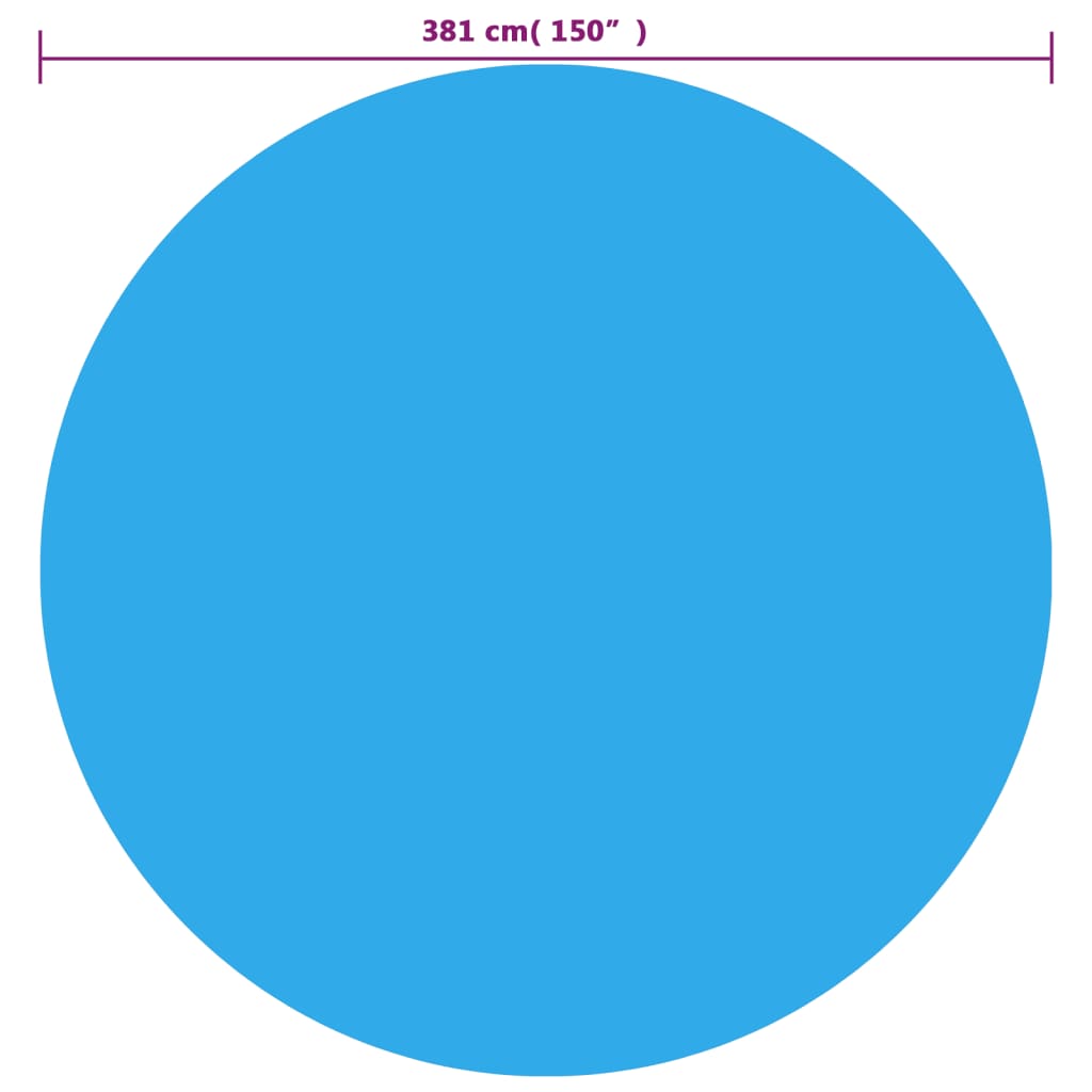 Treibende Runde PE Pool-Solarplane 381 cm Blau