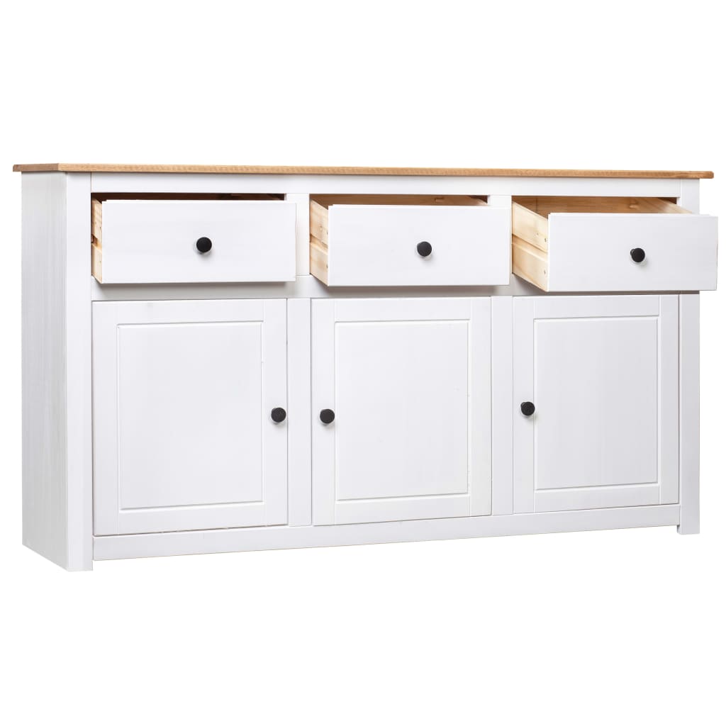 Sideboard Weiß 135x40x80 cm Kiefernholz Panama