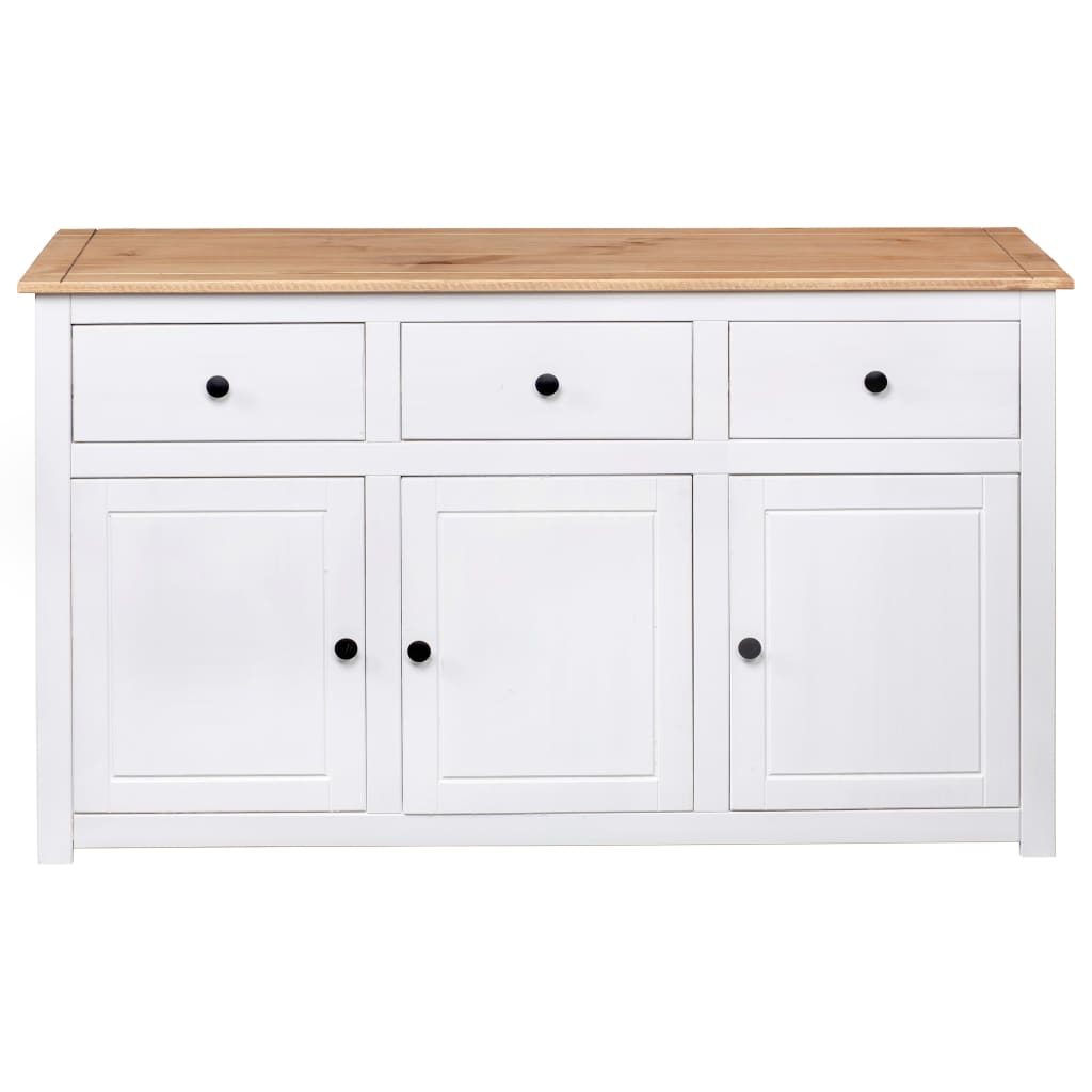 Sideboard Weiß 135x40x80 cm Kiefernholz Panama