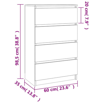 Sideboard Sonoma-Eiche 60x35x98,5 cm Holzwerkstoff