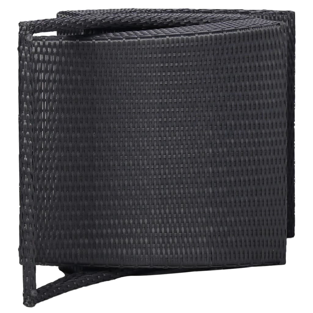 Sonnenliege mit Auflage Poly Rattan Schwarz