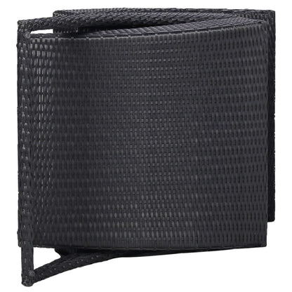 Sonnenliege mit Auflage Poly Rattan Schwarz