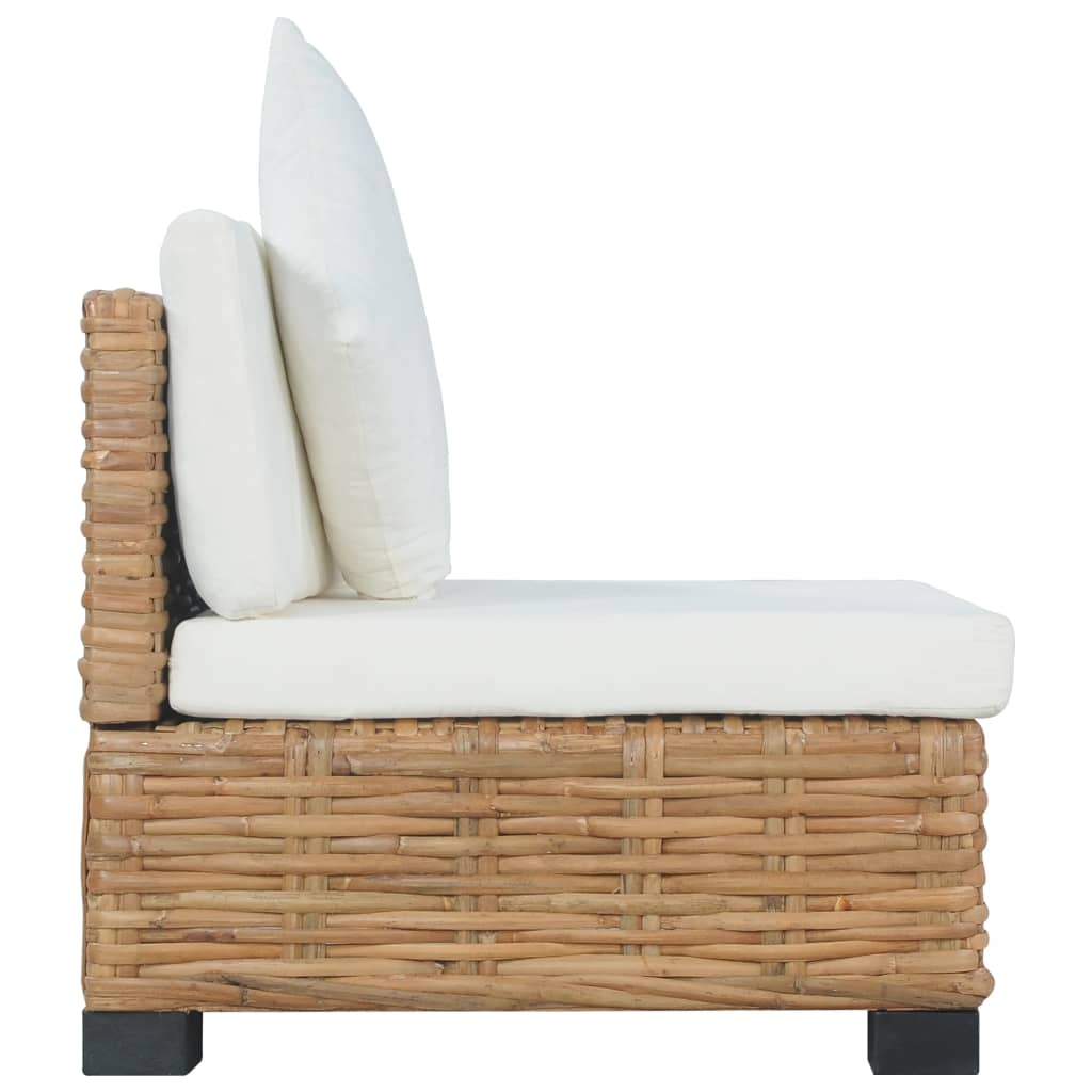 Sofa ohne Armlehnen mit Auflagen Natur Rattan