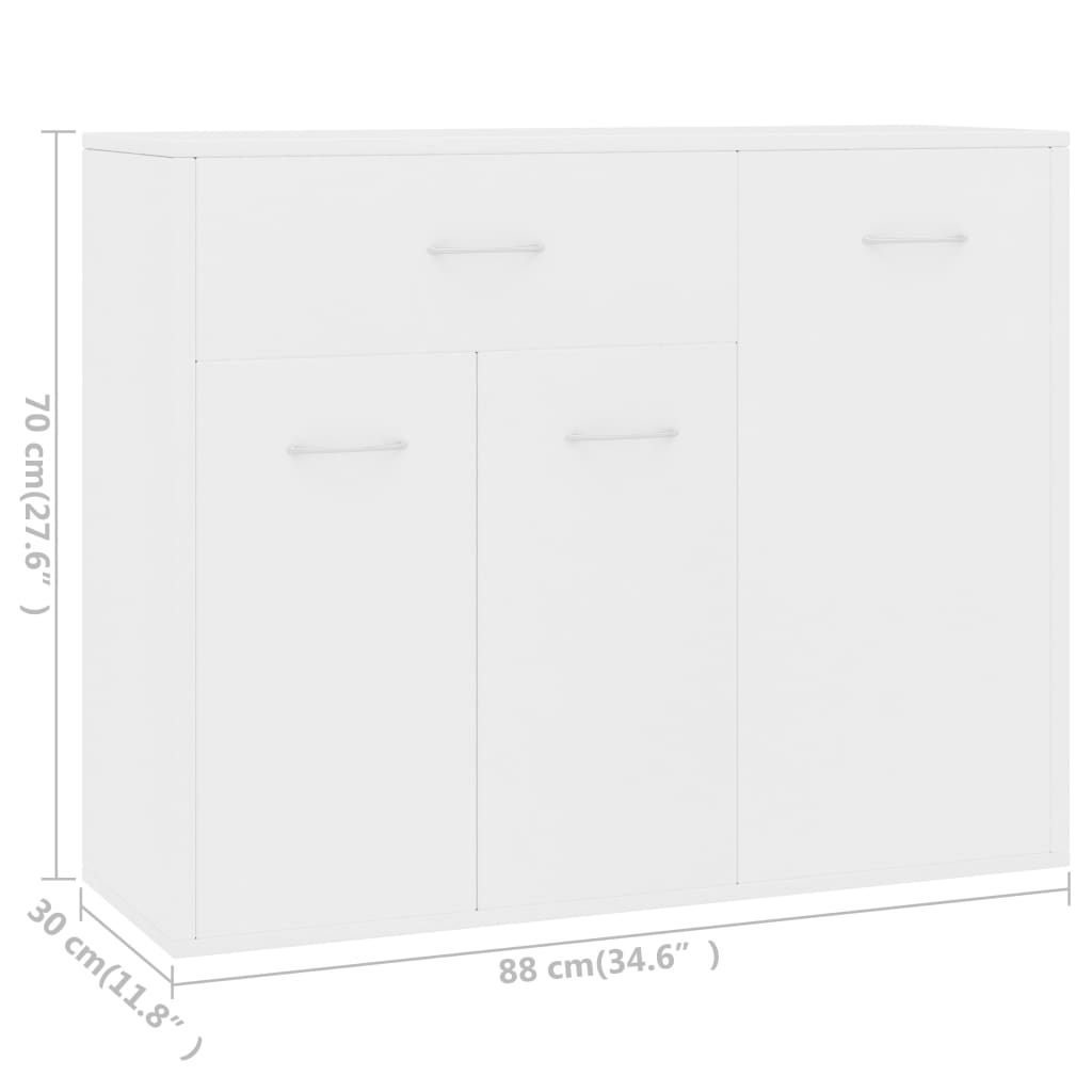 Sideboard Weiß 88x30x70 cm Holzwerkstoff