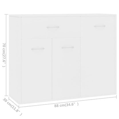 Sideboard Weiß 88x30x70 cm Holzwerkstoff