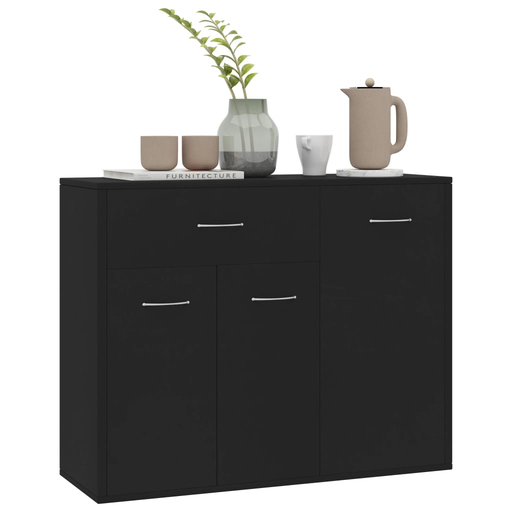 Sideboard Schwarz 88x30x70 cm Holzwerkstoff