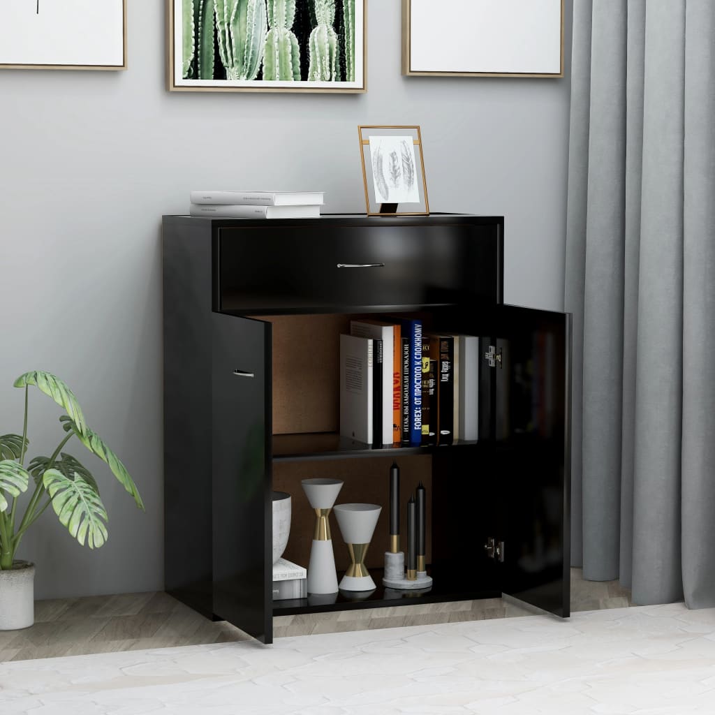 Sideboard Schwarz 60x30x75 cm Holzwerkstoff