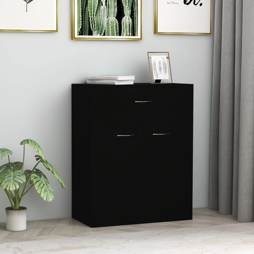 Sideboard Schwarz 60x30x75 cm Holzwerkstoff