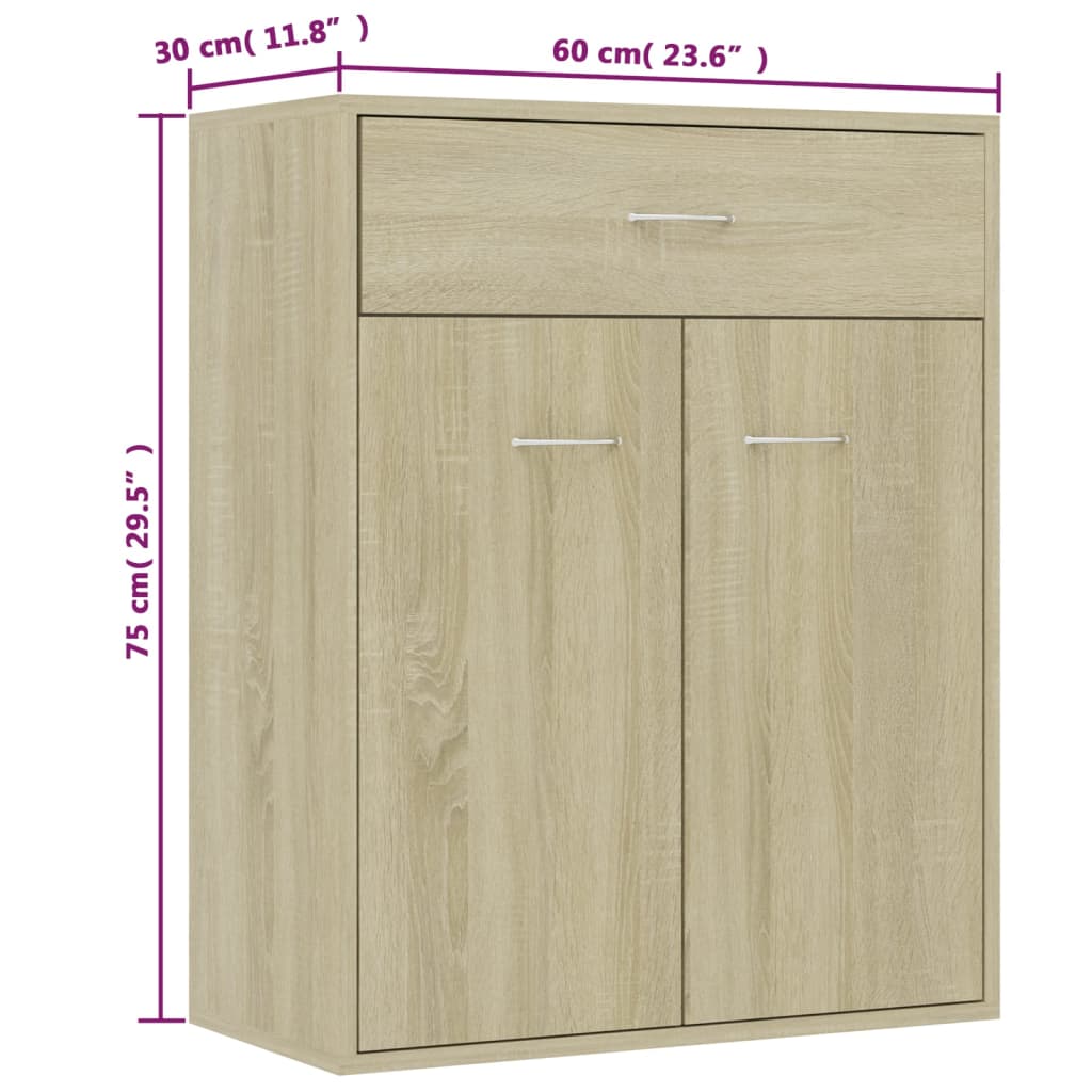 Sideboard Sonoma-Eiche 60x30x75 cm Holzwerkstoff