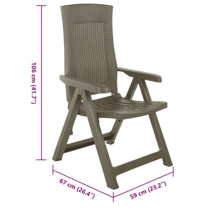 Verstellbare Gartenstühle 2 Stk. Kunststoff Moccafarben