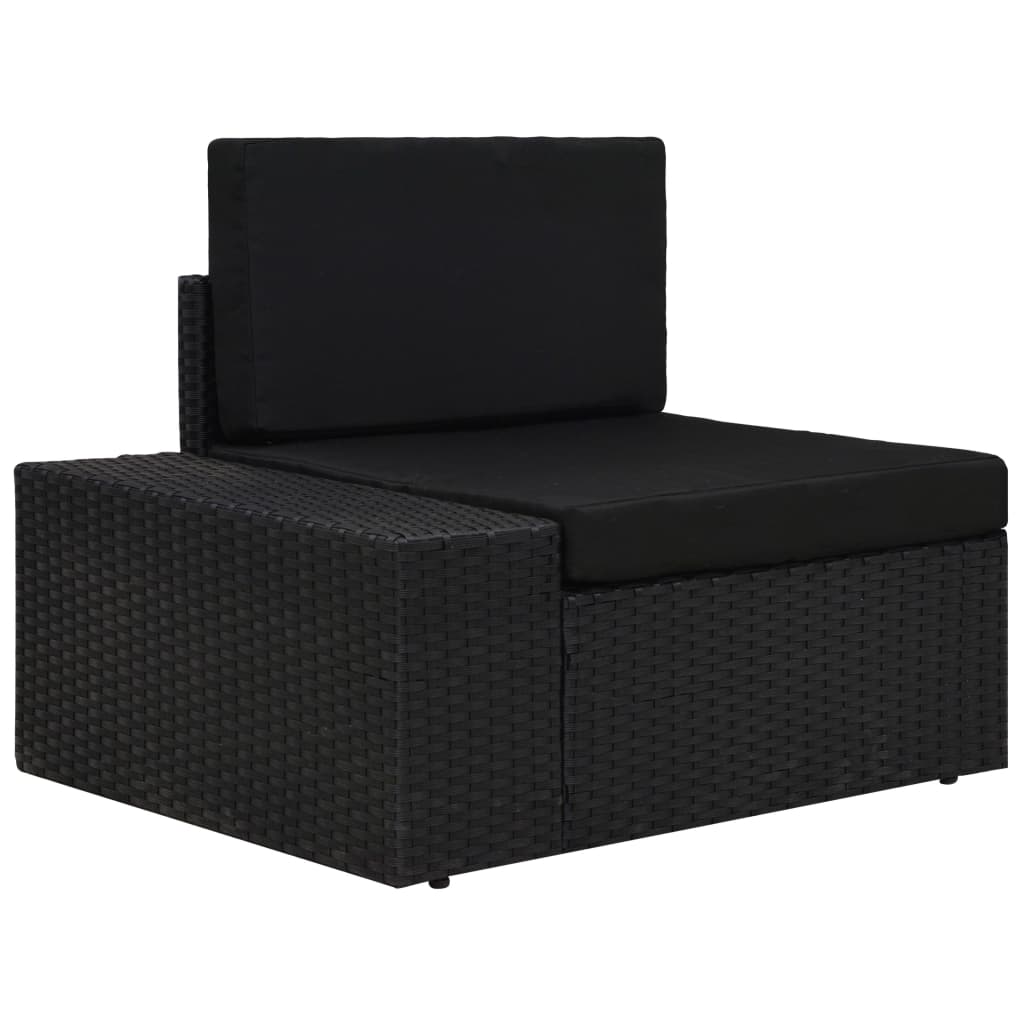 10-tlg. Garten-Lounge-Set Poly Rattan Schwarz