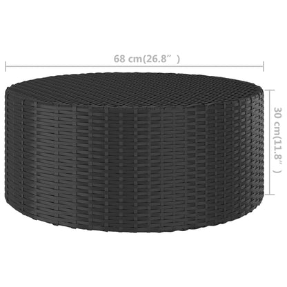 Teetisch Schwarz 68x68x30 cm Poly Rattan