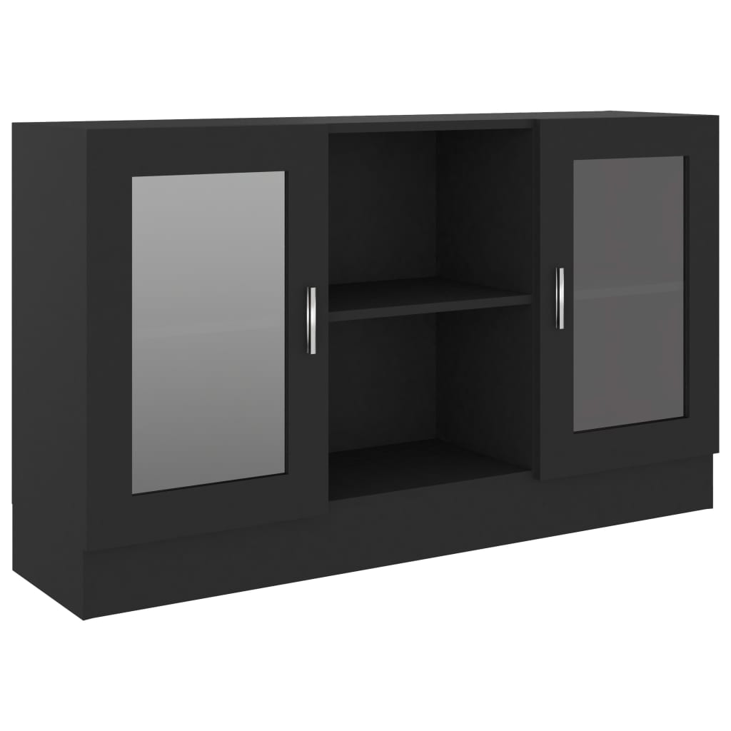 Vitrinenschrank Schwarz 120x30,5x70 cm Holzwerkstoff