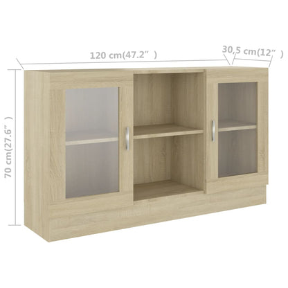 Vitrinenschrank Sonoma-Eiche 120x30,5x70 cm Holzwerkstoff