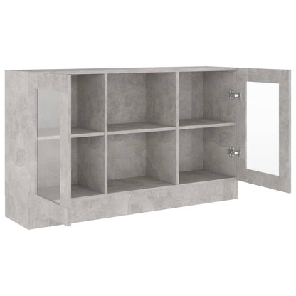 Vitrinenschrank Betongrau 120x30,5x70 cm Holzwerkstoff