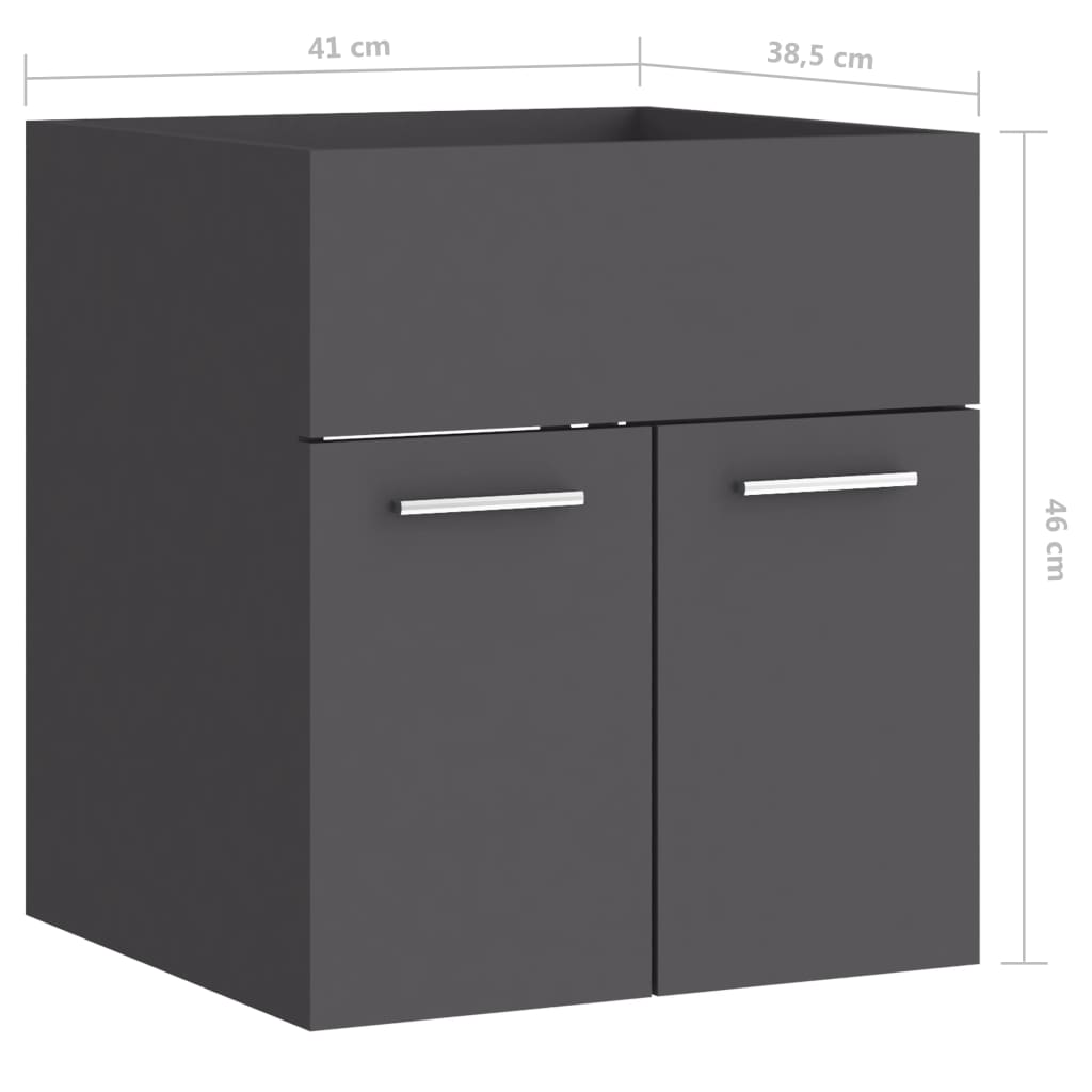 Waschbeckenunterschrank Grau 41x38,5x46 cm Holzwerkstoff