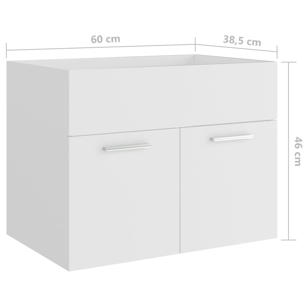 Waschbeckenunterschrank Weiß 60x38,5x46 cm Holzwerkstoff