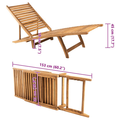 Sonnenliege Massivholz Teak