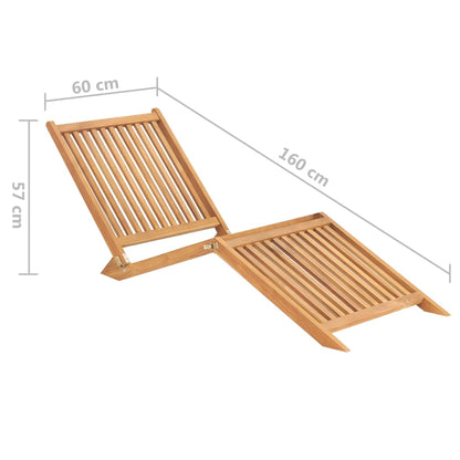 Sonnenliege Massivholz Teak