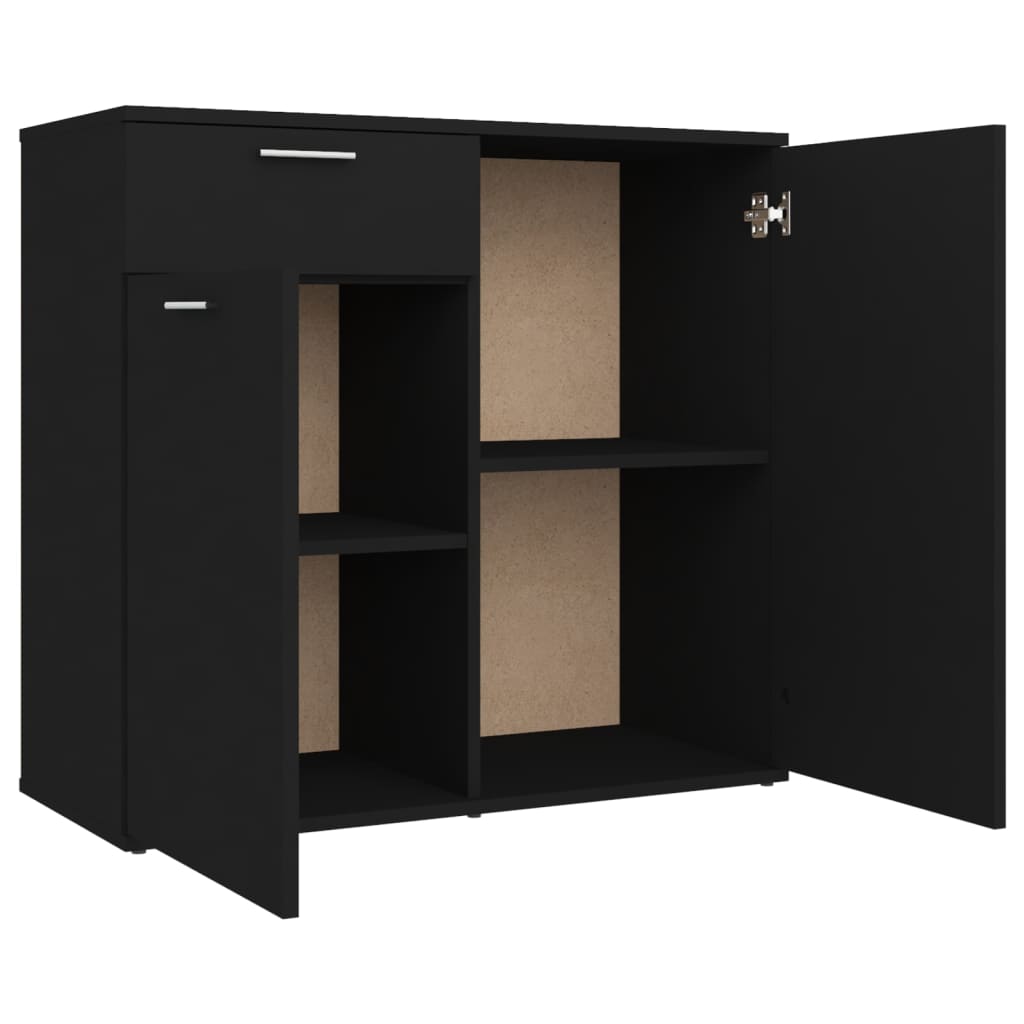 Sideboard Schwarz 80x36x75 cm Holzwerkstoff