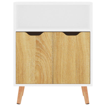 Sideboard Weiß und Sonoma-Eiche 60x30x72 cm Holzwerkstoff