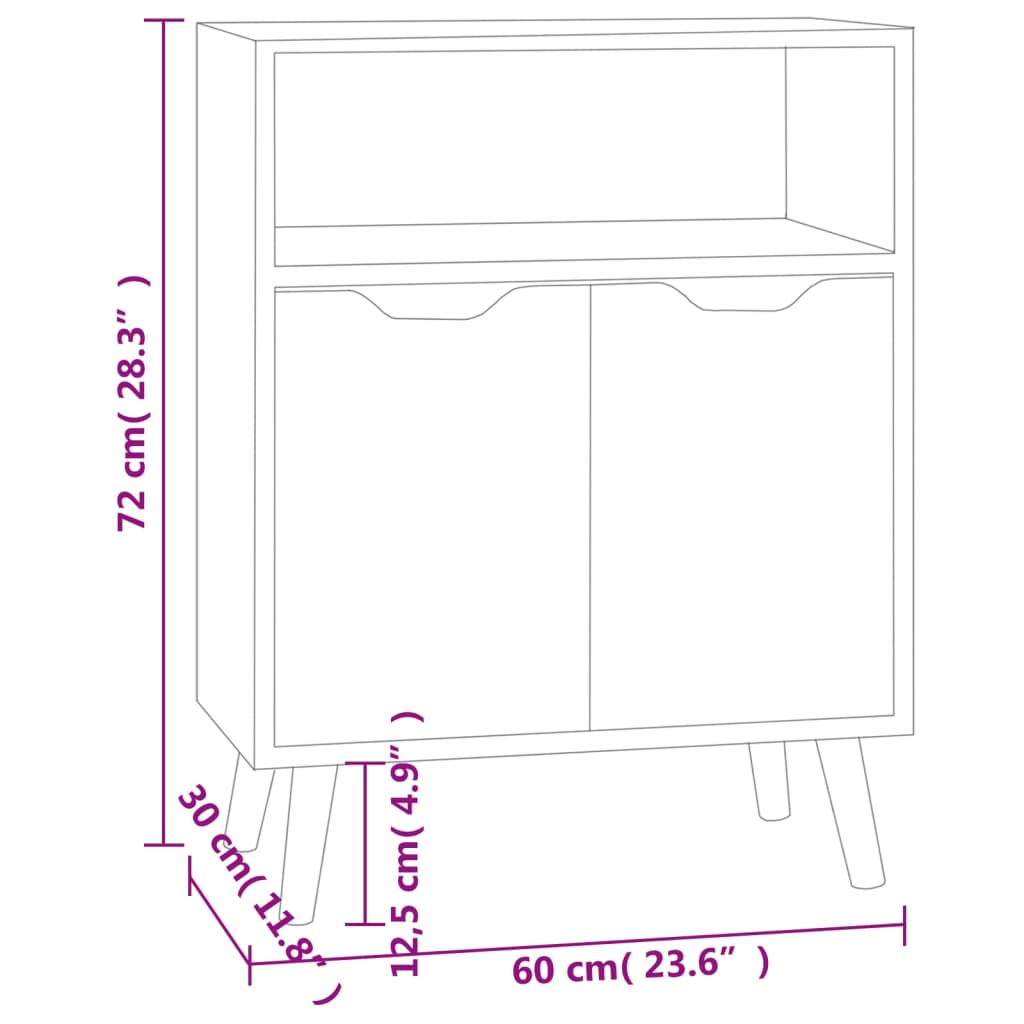 Sideboard Räuchereiche 60x30x72 cm Holzwerkstoff