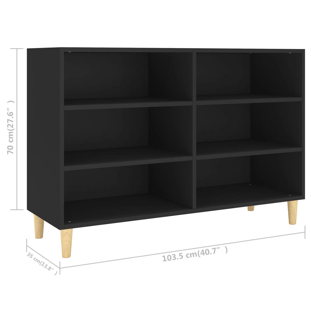 Sideboard Schwarz 103,5x35x70 cm Holzwerkstoff