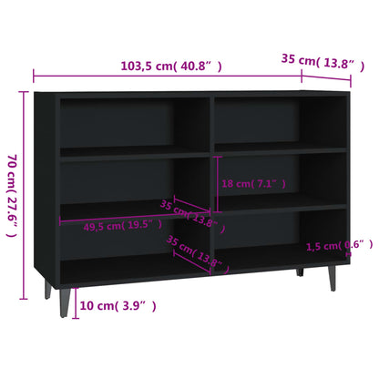 Sideboard Schwarz 103,5x35x70 cm Holzwerkstoff