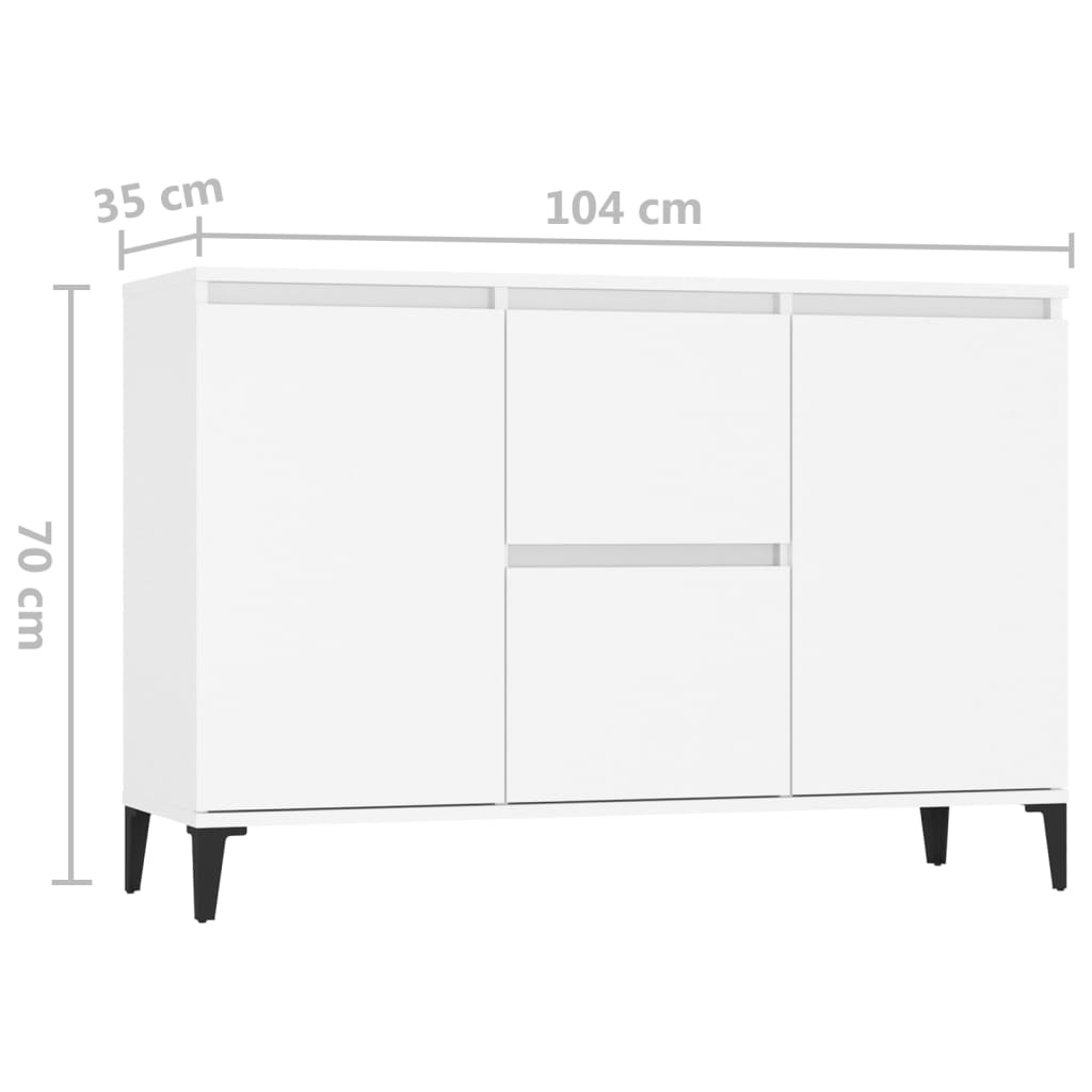 Sideboard Weiß 104x35x70 cm Holzwerkstoff