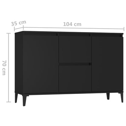 Sideboard Schwarz 104x35x70 cm Holzwerkstoff